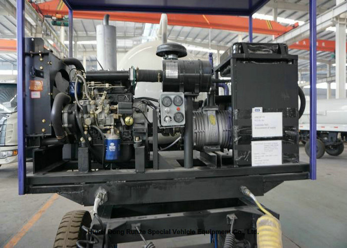 High Efficiency 2 Axles Sewage Cleaning Trailer For Vacuum Fecal Suction 5000Liters