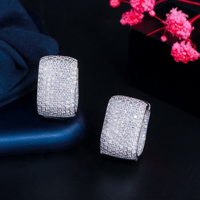 Fashion CZ earring jewelry 18k gold plating CZ diamond earrings necklace jewelry set