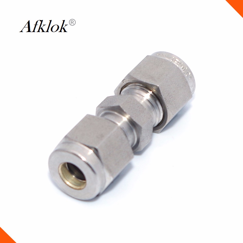 Stainless Steel 316 equal tube 3mm 4mm 6mm 8mm 10mm OD Double ferrule union compression fittings
