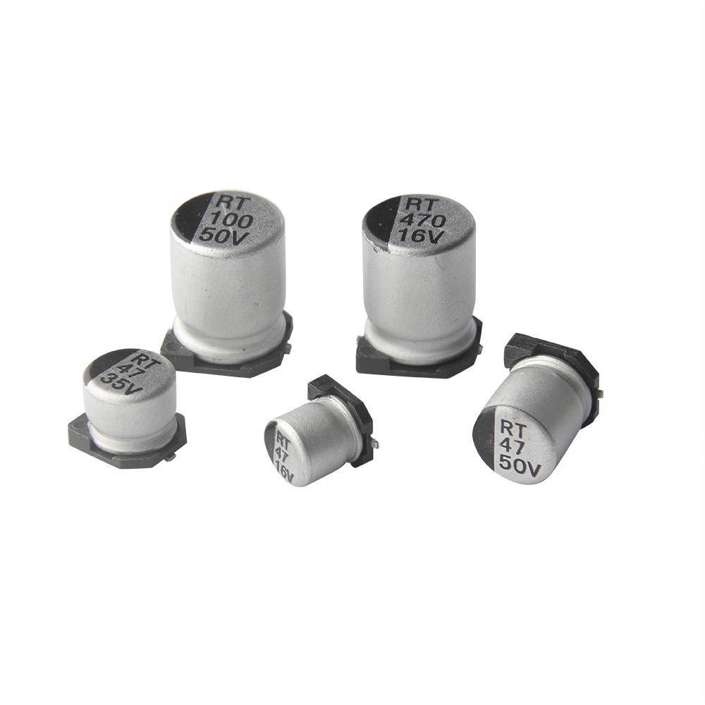SMD Aluminum Electrolytic Capacitor 100uF 50V For High Density PCB Surface Mounting