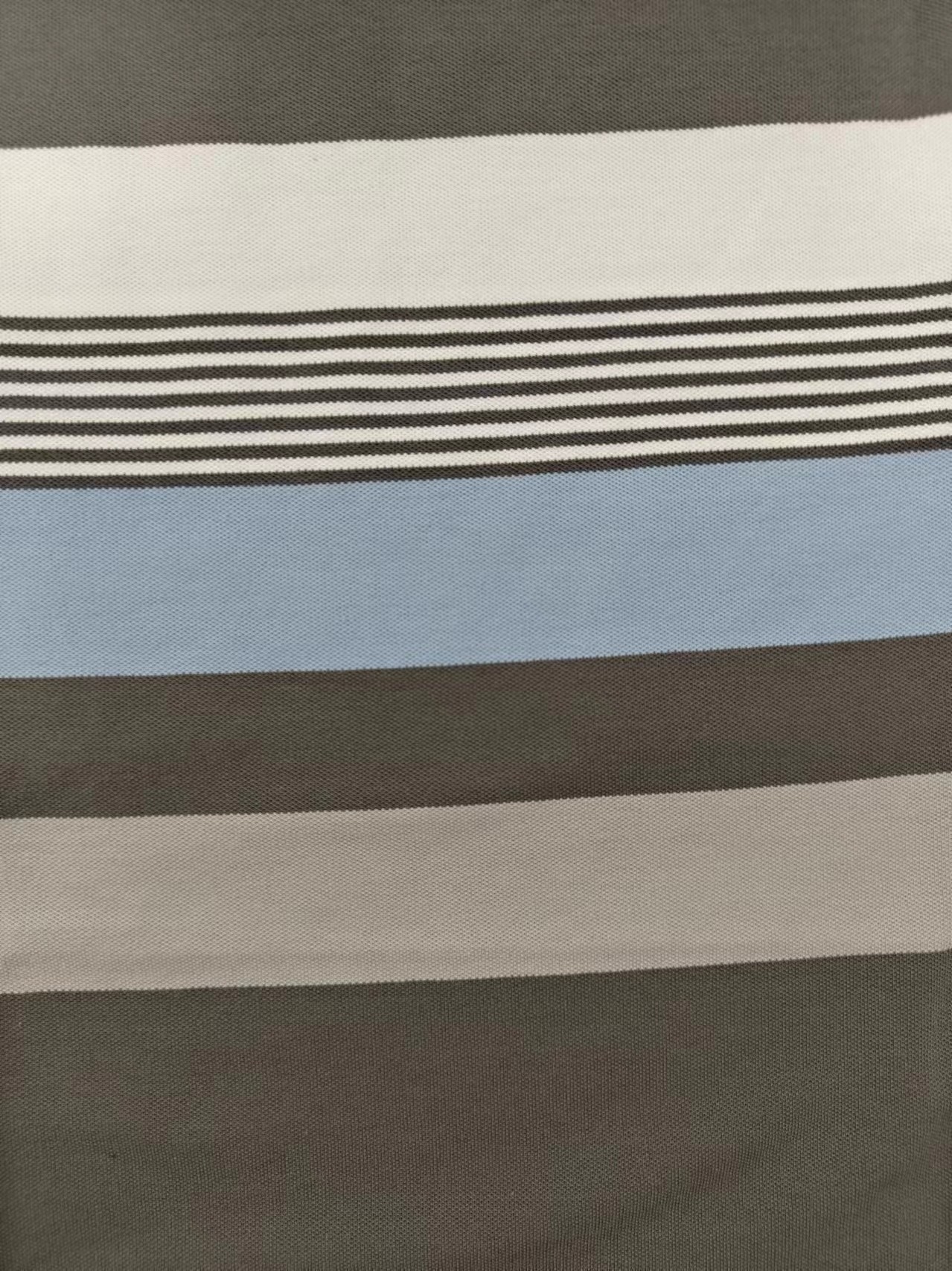 Easy To Care For Healthy And Breathable And Sweat-Absorbent Striped Knit Fabric For Polo Shirt