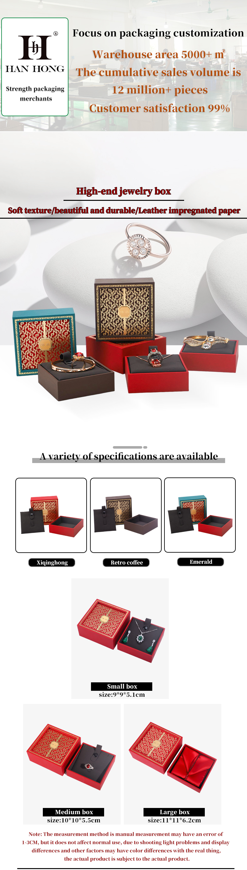 Custom Logo Green Wooden Jewelry Box Necklace and Bracelet Box Packaging