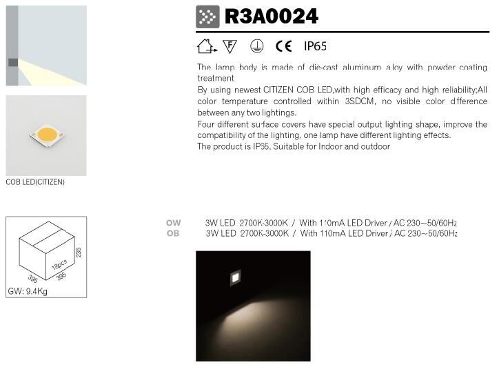 Ip54 220v Outdoor LED Step Lights With Die Casting Aluminum / Led Wall Lamp