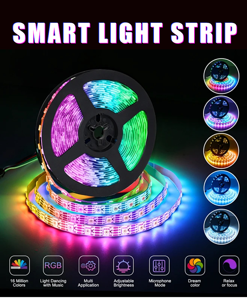 WiFi Controlled RGBW LED Strip Light 5m 10m 50m 12V 24V 5050 Colour Multicolor Change