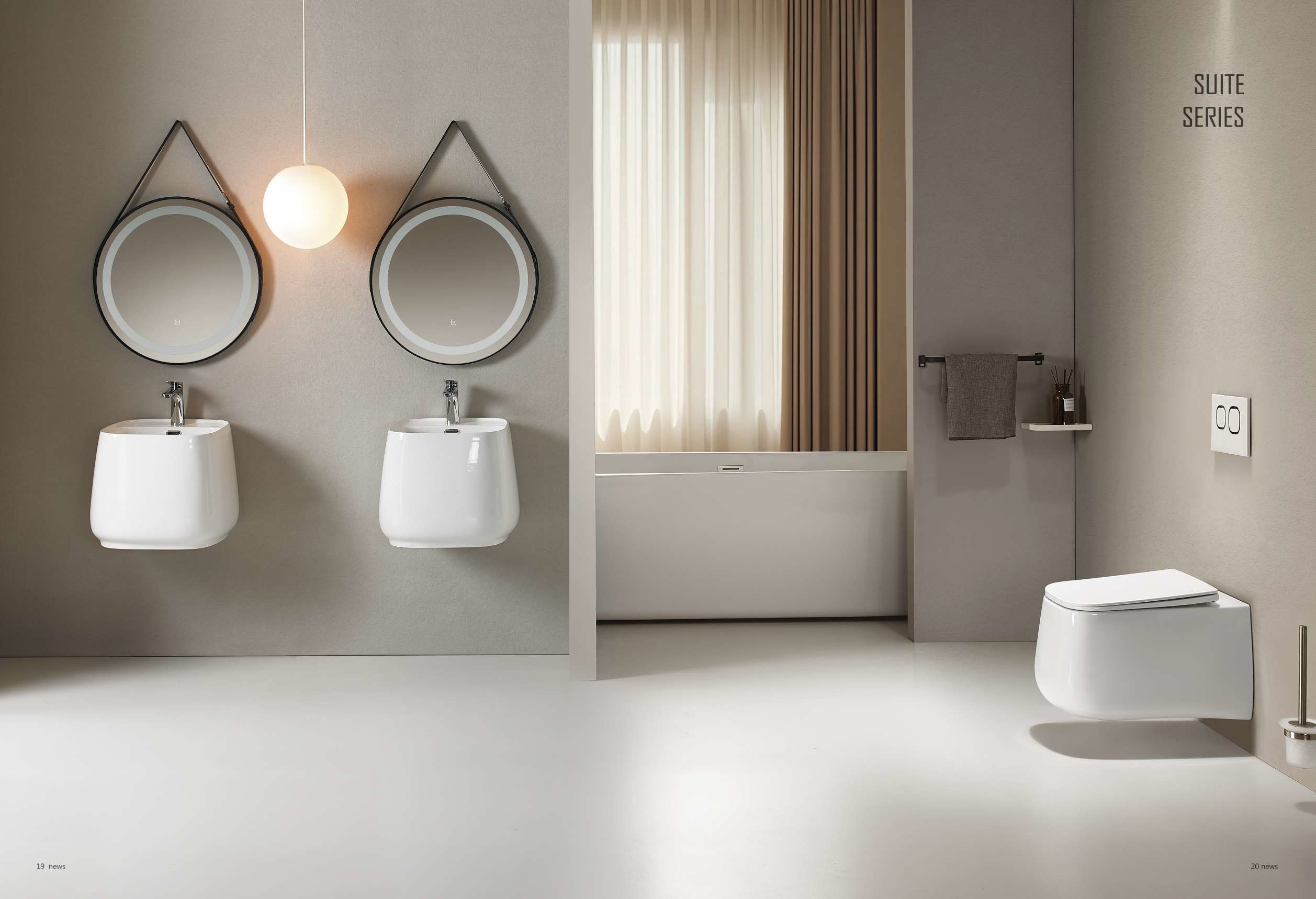 Solid Surface Ceramic Wall Hung Basin Bathroom Funiture Antibacterial