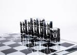 Wholesale Creative Black White Printing Clear Crystal Acrylic Chess Set