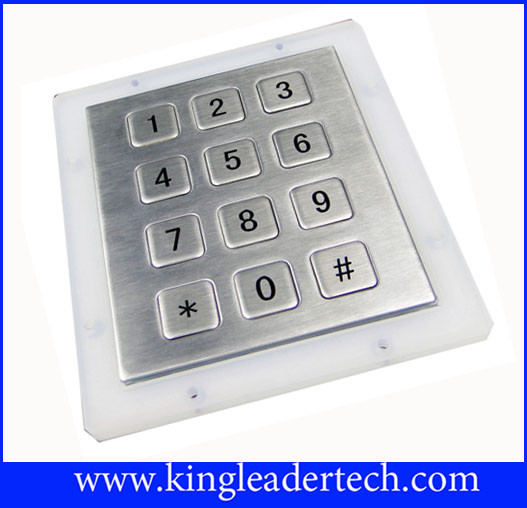 Waterproof Metal Number Keypad 12 flush Keys Rear Panel Mount
