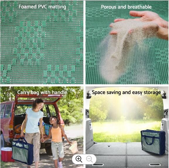 Non Slip 600gsm PVC Outdoor Camping Mat For Caravan Park Anti Alip Bath Mat High Strength Material