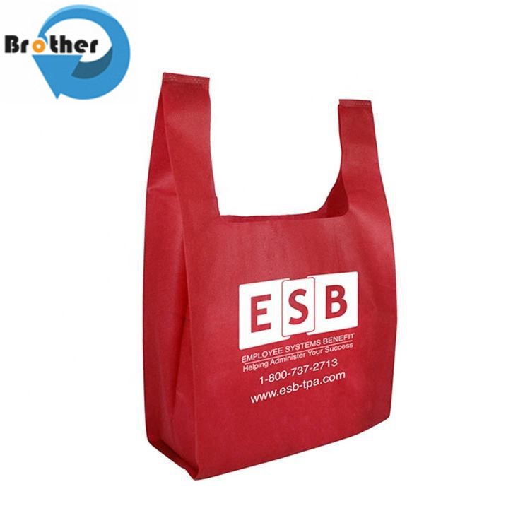 Multicolor Customized D W U Cut Foldable Reusable Non Woven T-Shirt Bag for Shopping Packing