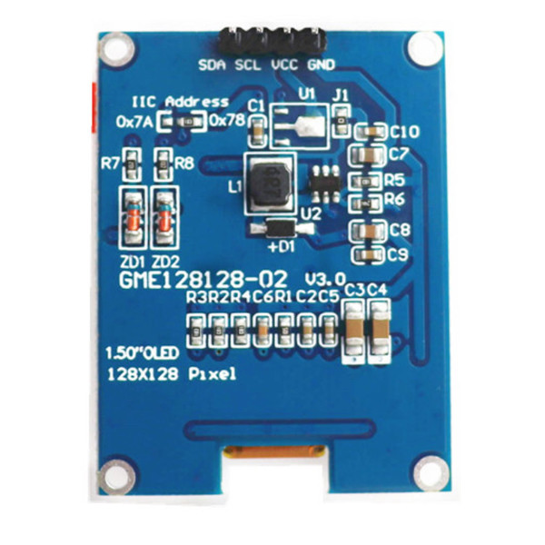 1.5 Inch OLED Display Panel Module Unit 128x128 Pixels 4 Pins I2C Interface With LED Display Controller