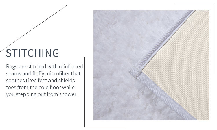 D4 Microfiber Tufted Anti Slip Sponge Backed Shaggy Bathroom Mats