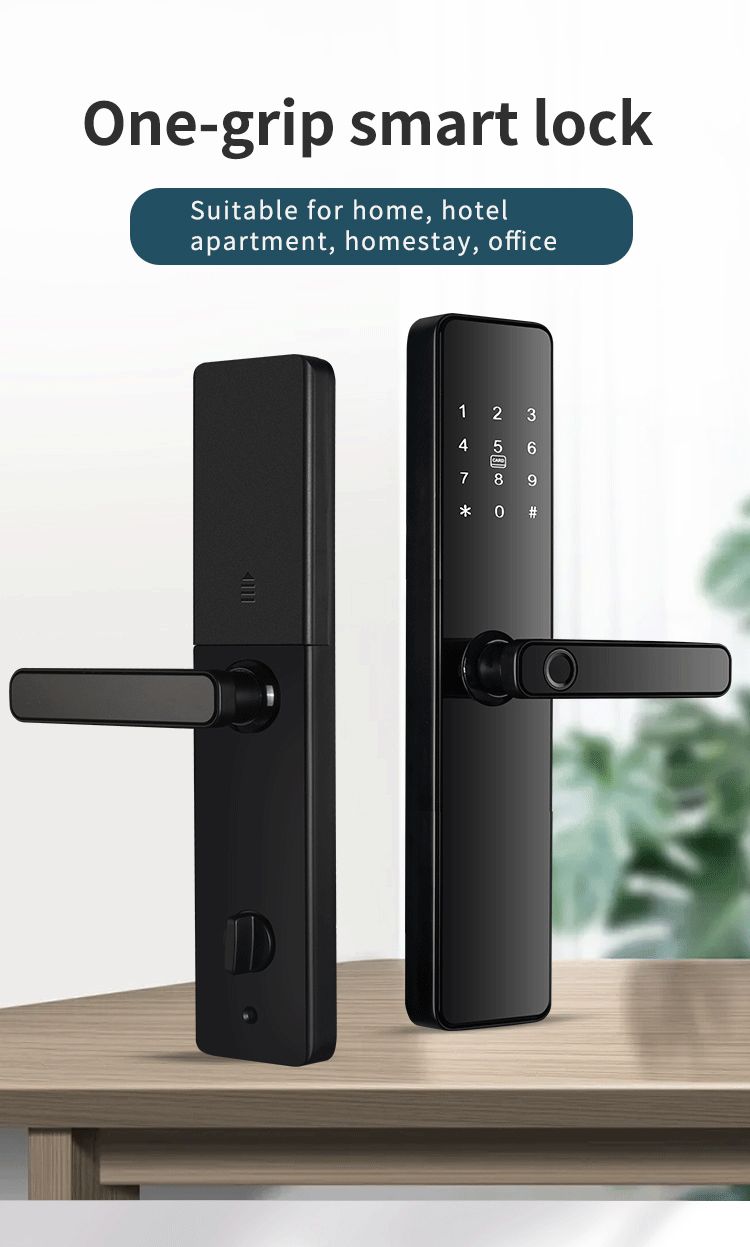 Hotel Smart Digital Lock Door with Fingerprint Password and Key Card 5kg/pcs WiFi Tuya