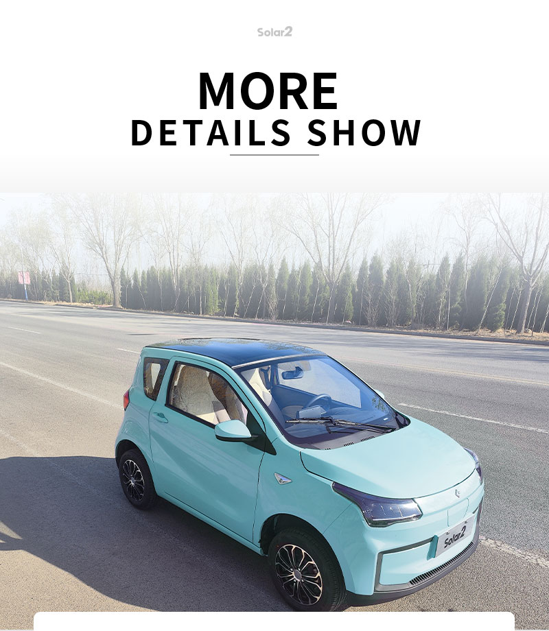 2024 2 Seats Mini EV Car Energy Vehicles Solar EEC Electric Car Blaval Solar 2 with EEC COC Customised Motor Single Motor