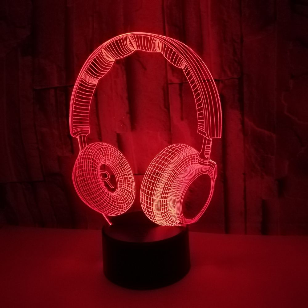 New Headphones Model 3D LED night Lights custom OEM music sign logo picture Advertising display Ambient Table Lamps