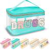 Buy cheap Chenille embroidery alphabet makeup bag Transparent waterproof PVC portable from wholesalers