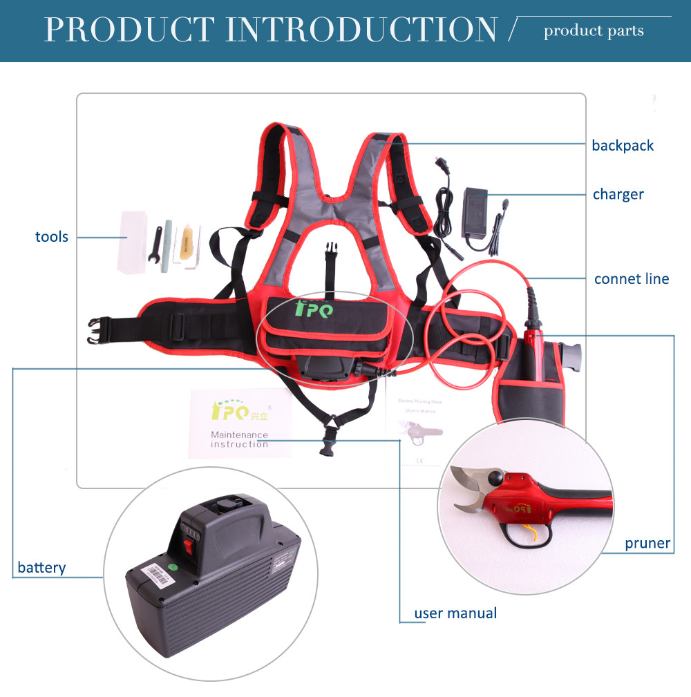 Swansoft 3.0CM Electric Bypass Pruner, Electric Pruning Shear, Electric Scissors for Vineyard and Orchard