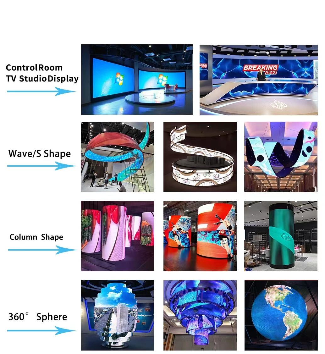 Flexible LED Display 320mm*160mm Flexible Full Color Curved Programmable LED Display Soft Module Video