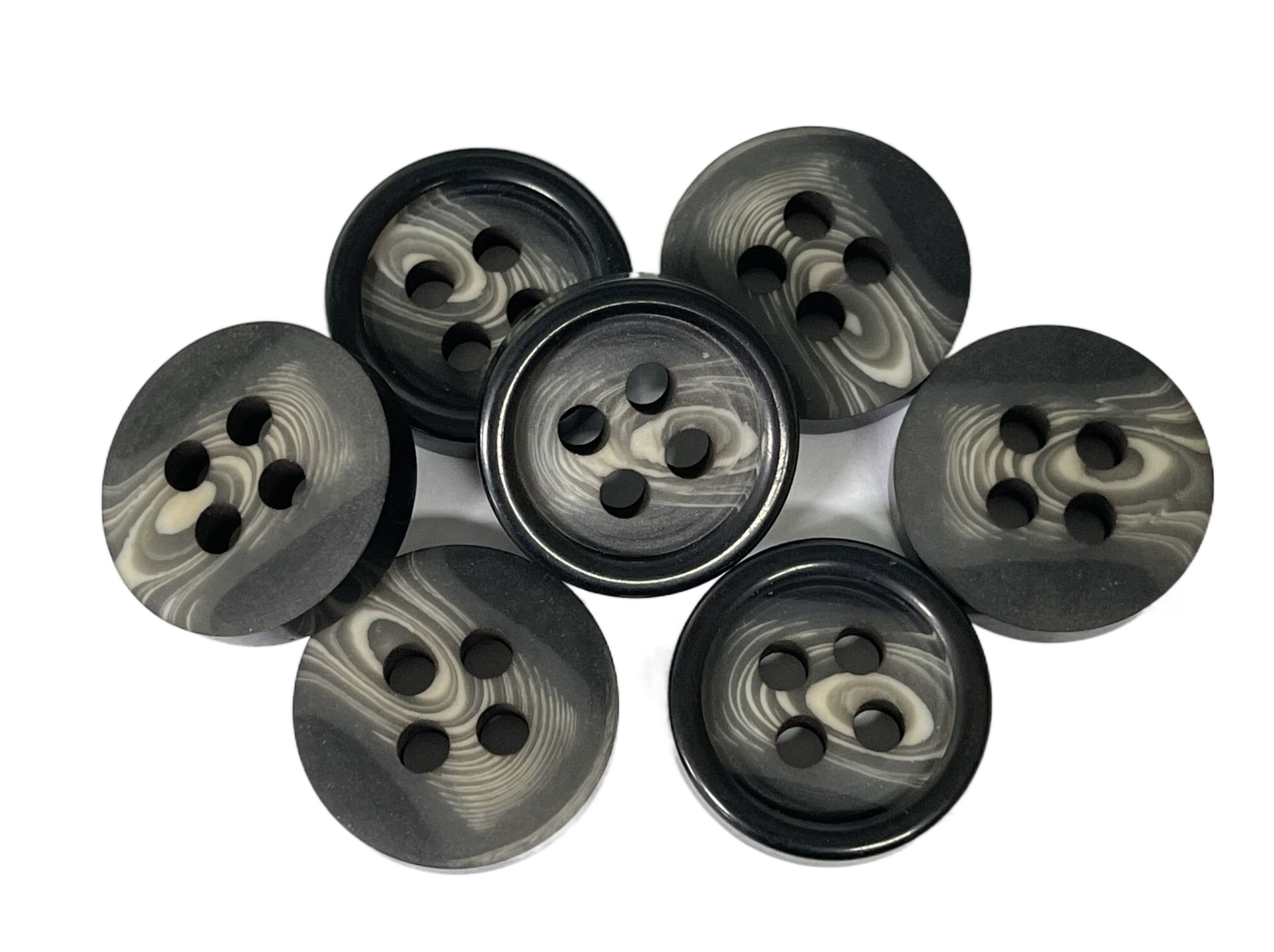 Dull Finished Fake Horn Buttons With Black Rim 28mm Use On Outerwear Coat Jacket