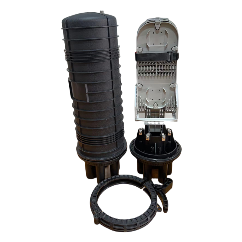 FTTH Dome Type Fiber Optic Splice Closure 24 Cores 1 in 4 Out for Harsh Environments