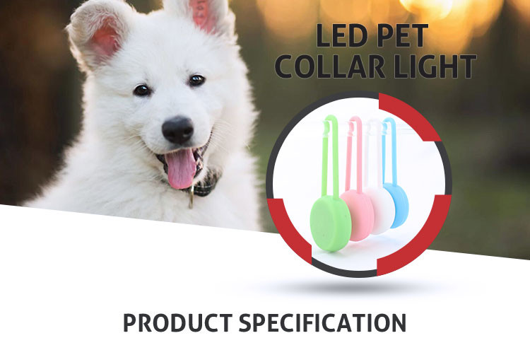 8 Color Silicone Pet Night Light Waterproof Dog Light Blinker With 3 Light Flasher ID Tag
