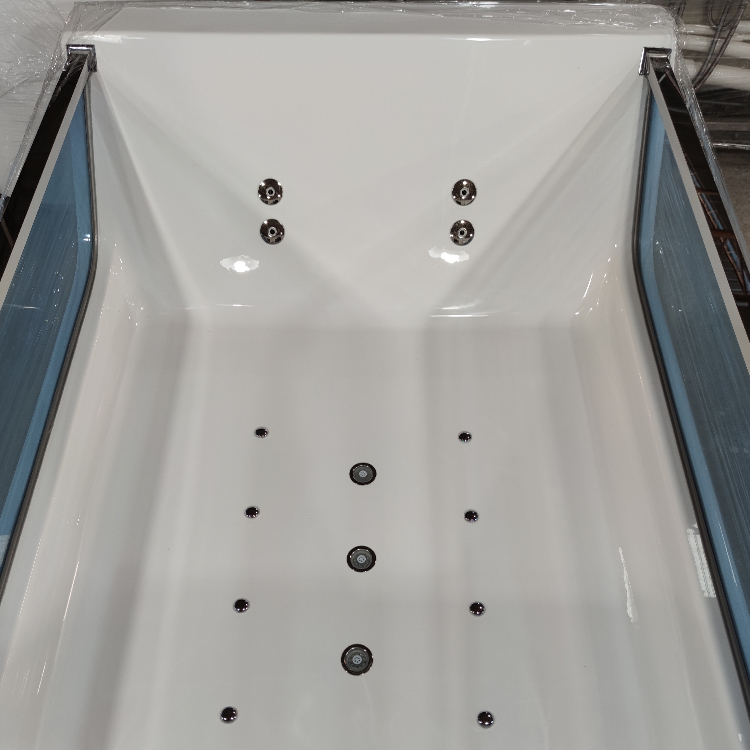 72" Air Massage Bathtubs With Heater Two Side Glass Window Computer Control