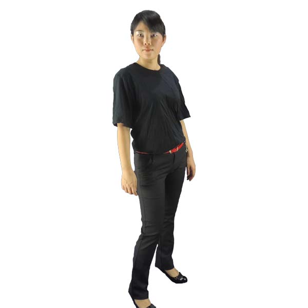 Blue Black 150g 96% Cotton 4% Conductive Fiber ESD T Shirts