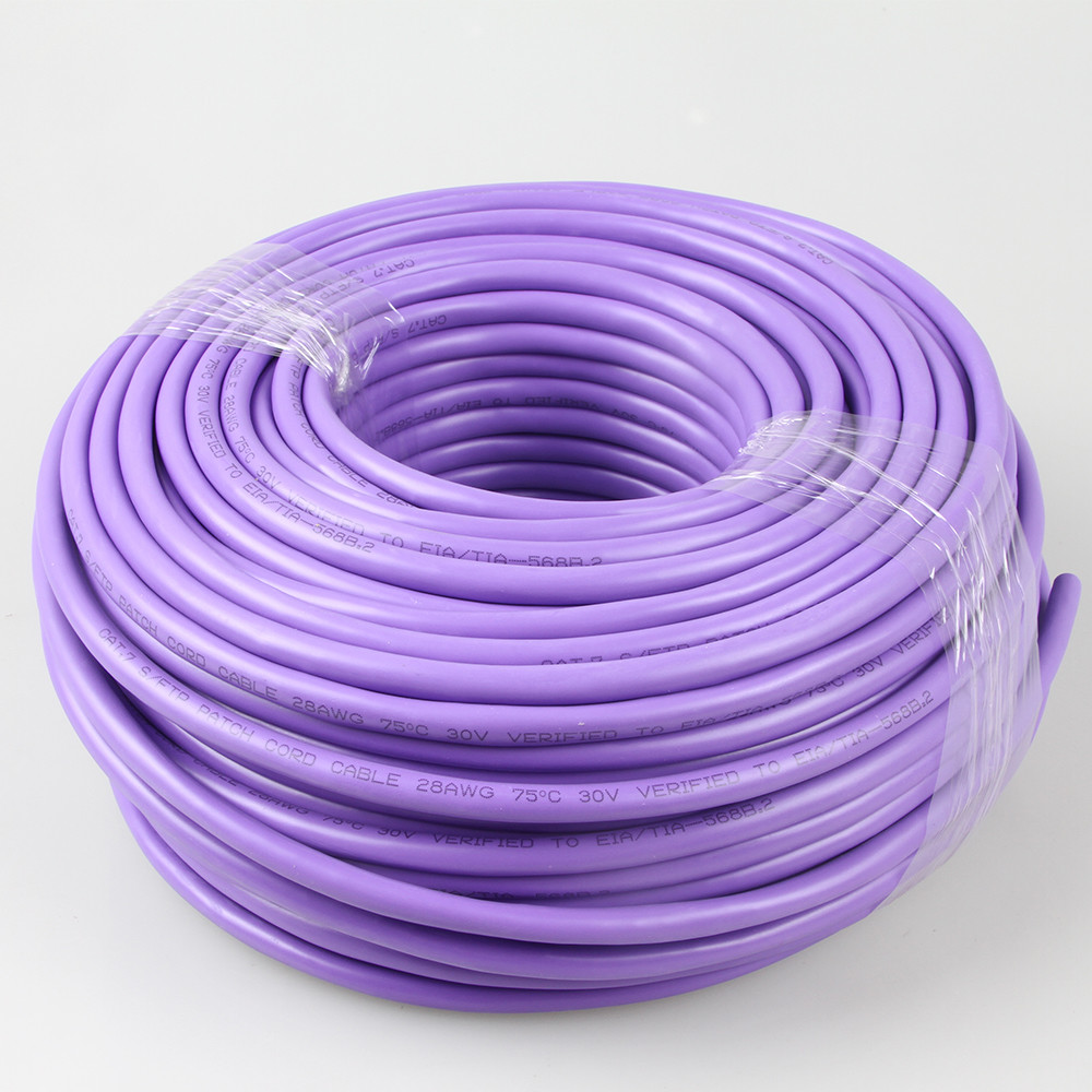 Purple Practical Cat 7 Ethernet Cable Roll , 1000FT Cable Ethernet Cat 7 SFTP