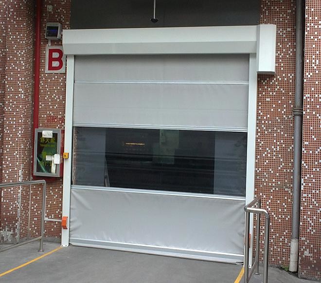 Auto Anti-static PVC High Speed Shutter Door / Fast Speed Scroll Door For Factory Workshop