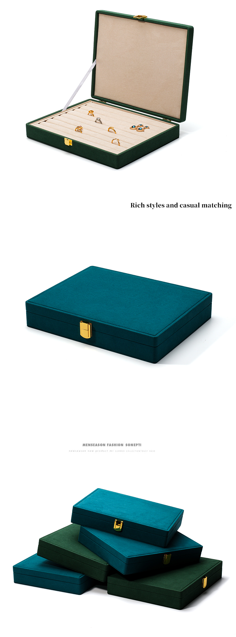 Portable PU Leather Travel Jewelry Box for Blue Earrings Stud Earring Case Organizer