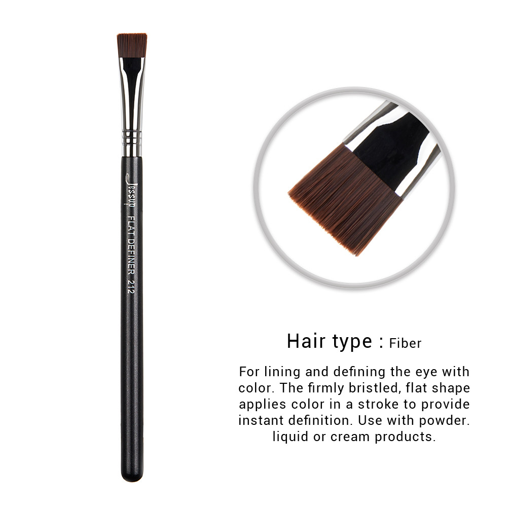 Fine Tipped Synthetic Makeup Brushes Set square Flat Definer Brush