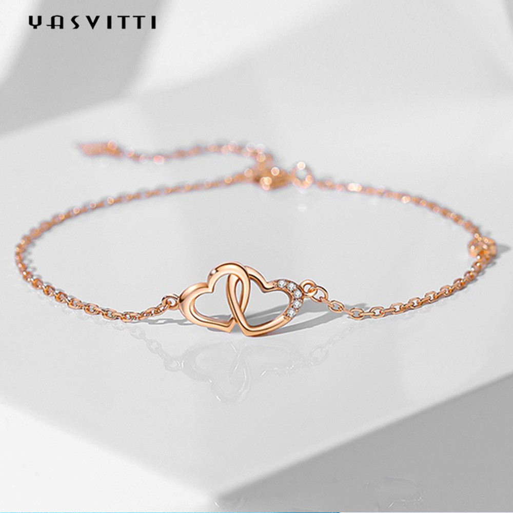 ODM 7.8in 304 SS Slider Bracelets Silver 18k Rose Gold Open Heart Bracelet