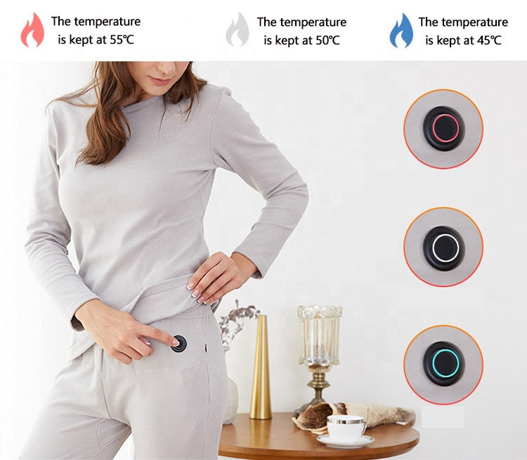 Long Sleeve Electric Heated Clothes Suit Graphene Film Material 65degree SHEERFOND