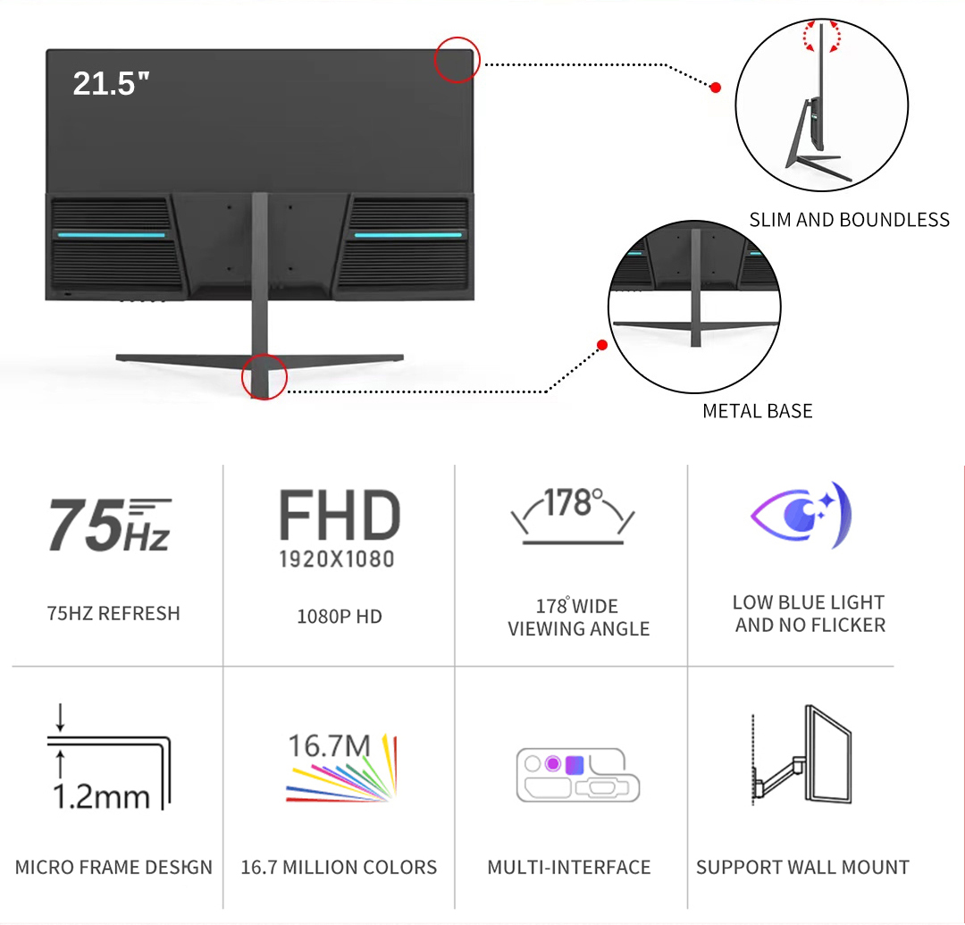 20 inch TFT LED PC Monitor wide screen with HDMI VGA Interface