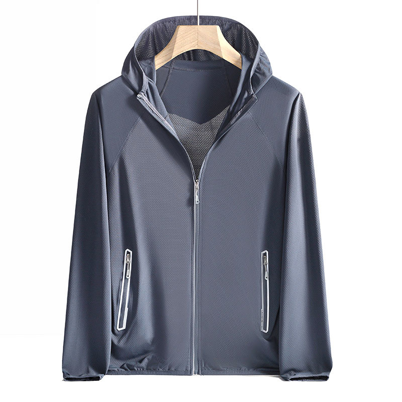 Temperament Slim Outdoor Windbreaker Jacket 6XL 7XL 8XL Lightweight UV Hoodie