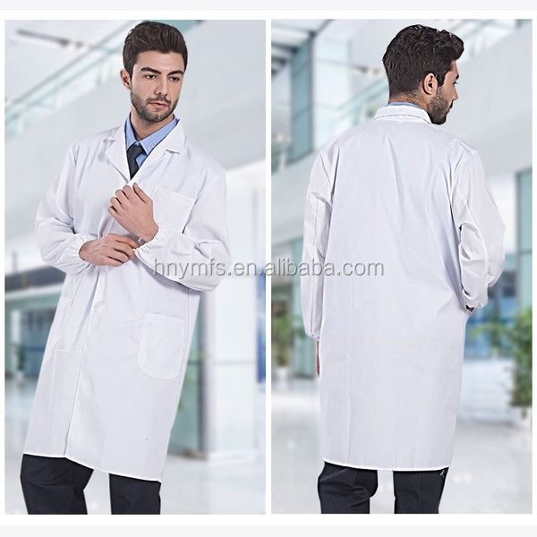 100% Cotton Unisex OEM Hospital Medical Lab Coat Custom Sizes