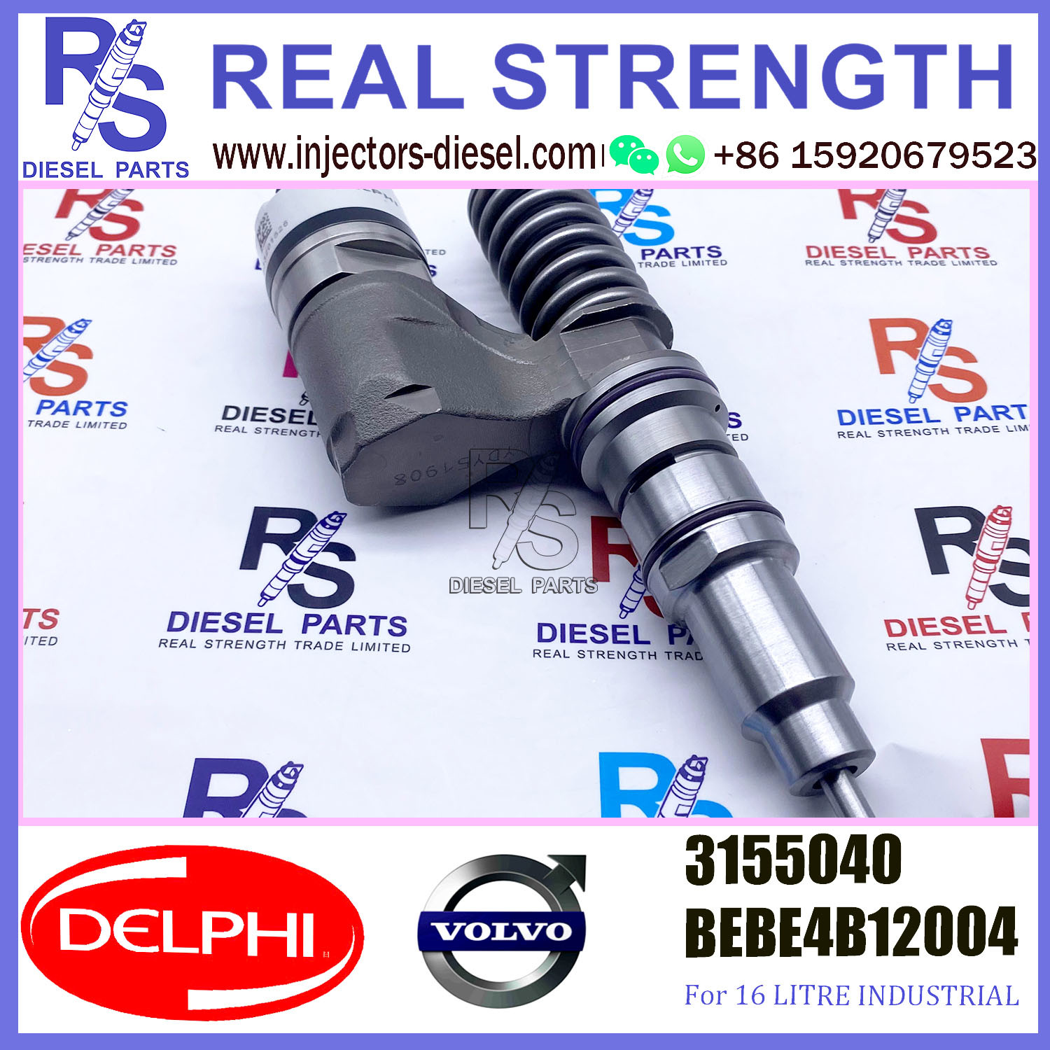 DELPHI injector 3155040 BEBE4C12004 Diesel pump Injector V-O-L-V BEBE4C12004 A3 for D12 3045 EURO SPEC
