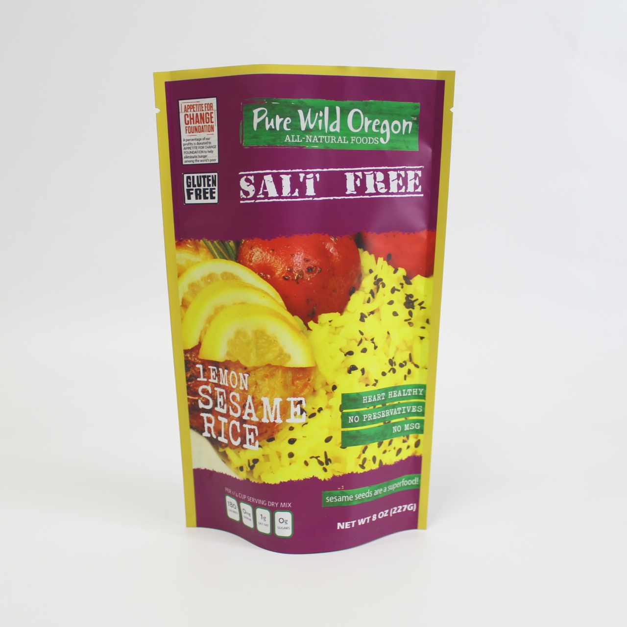 Custom printed plastic laminated stand up packaging pouch for 227g spices