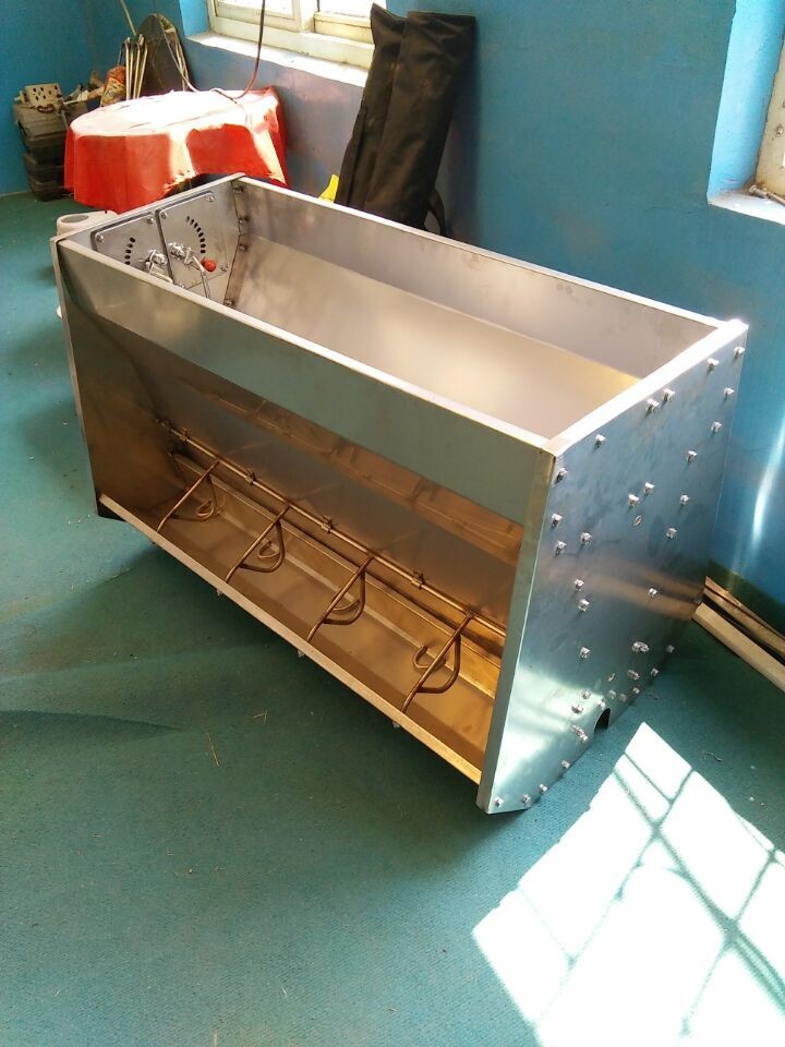 Double Sided Automatic Pig Feeder Pig Feeding Trough With Water Nipple