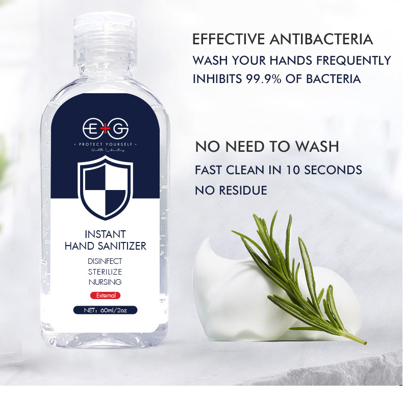 60ml Travel Portable Antibacterial Hand Sanitizer Gel Moisturizing Liquid Waterless