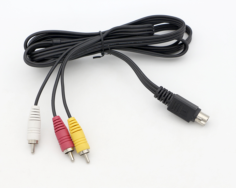 OEM 9 Pin Mini Din to RCA S Video Audio Cable for TV Displays Audio Video Receiver