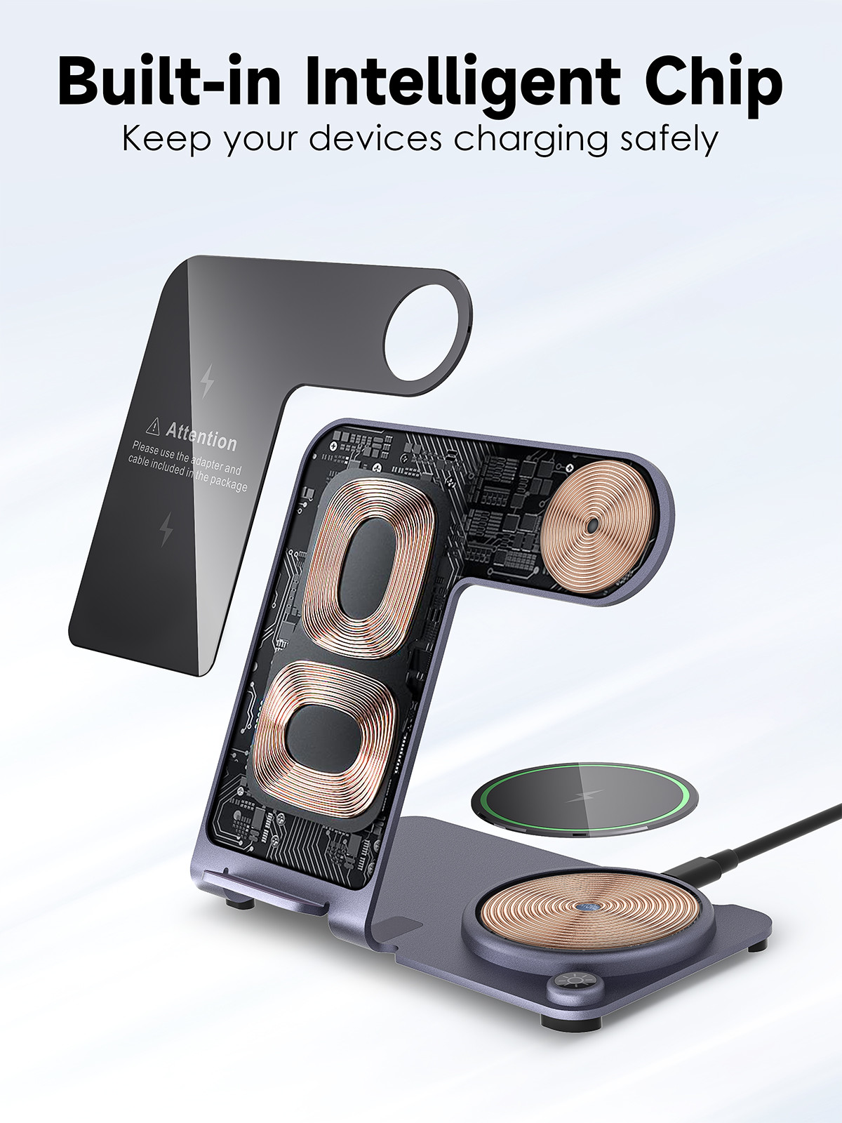 3 in 1 15W Metal Wireless fast Charging Station The Best Solution for Your Wireless Charging Needs