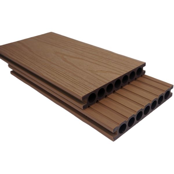 Second generation round hole double-sided co extruded outdoor WPC flooring