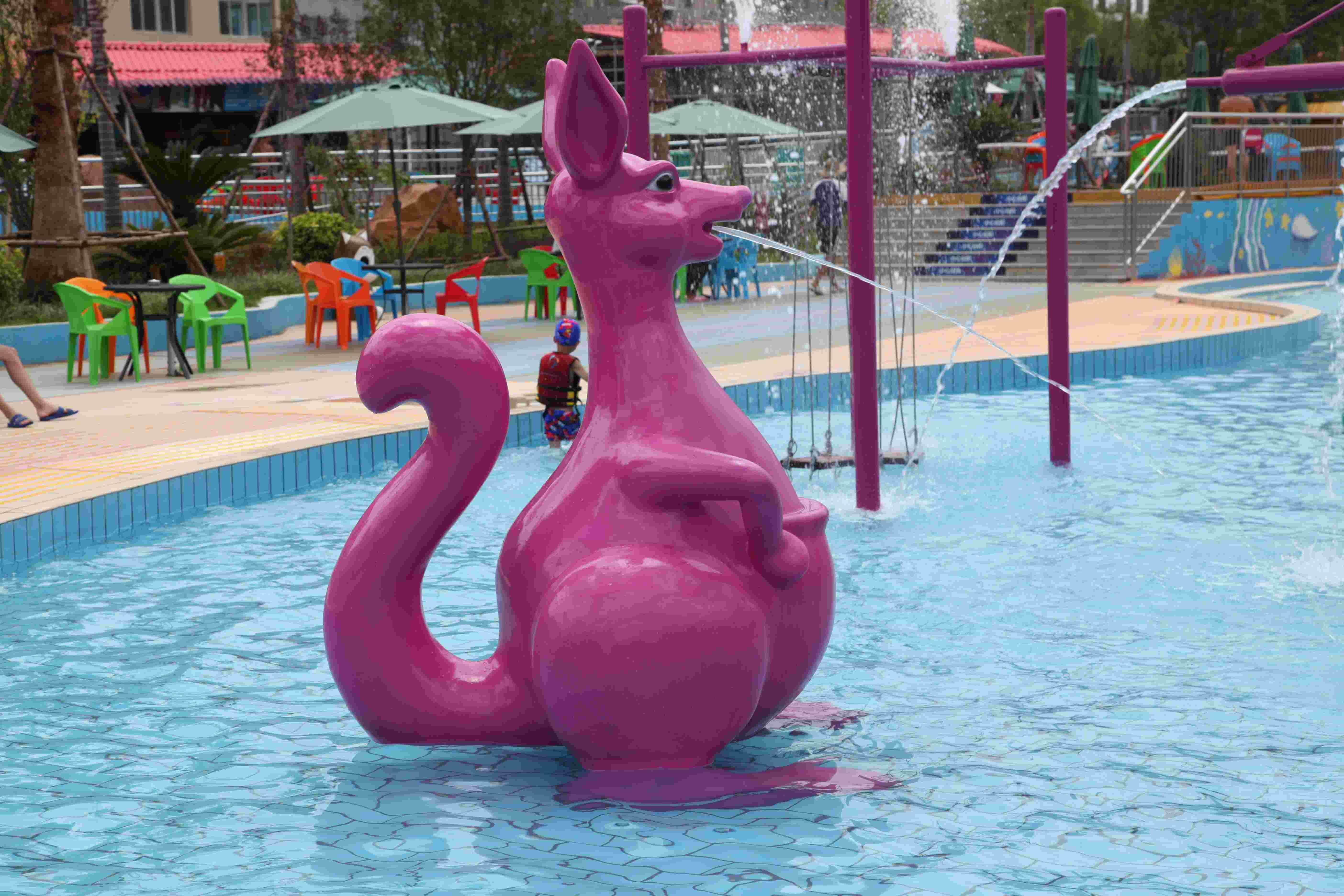 Kangaroo Water Sprayground Aqua Play, Water Playground Spray Equipment Customized