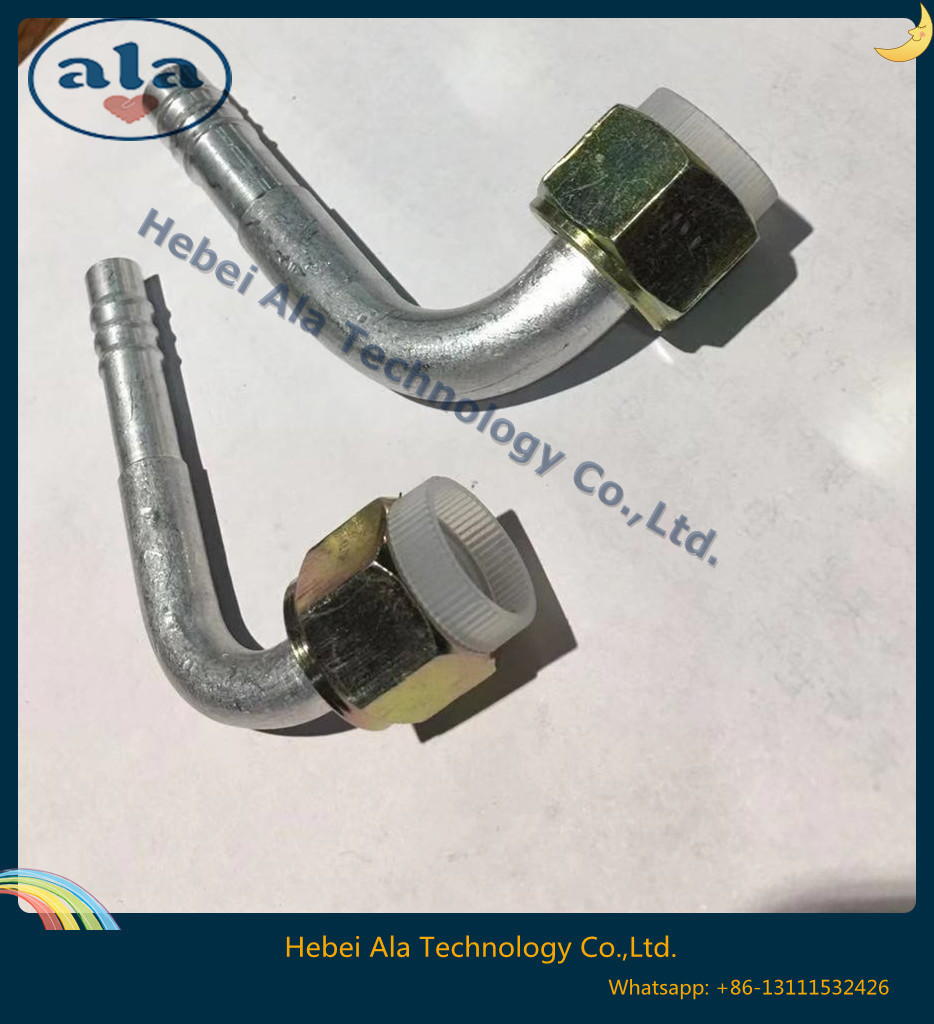 Female O-Ring fittings Aluminium joint with iron cap Connectors auto air conditioning hose ends ACO-ring female fittings