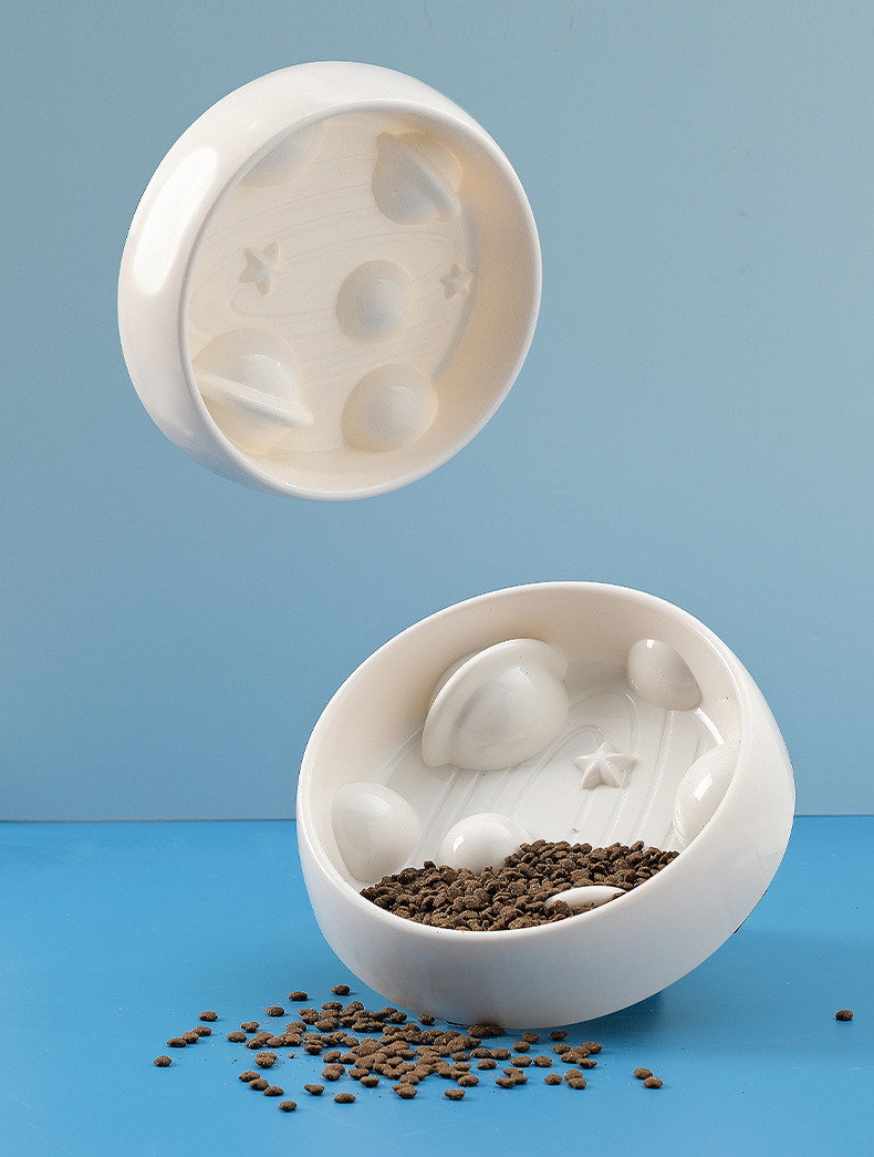 Pet Planet Shaped PP Slow Food Bowl Non Slip and Non Knockover Dog Bowl