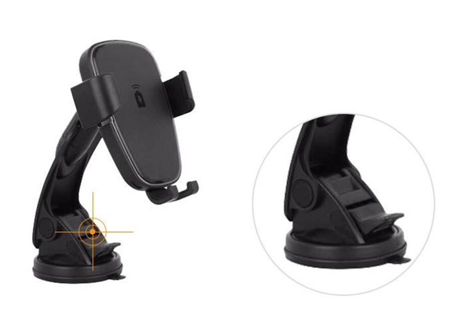 2018 Shenzhen 10W fast charger with holder qi standard usb cell phone wireless car charger for Samsung IPhone