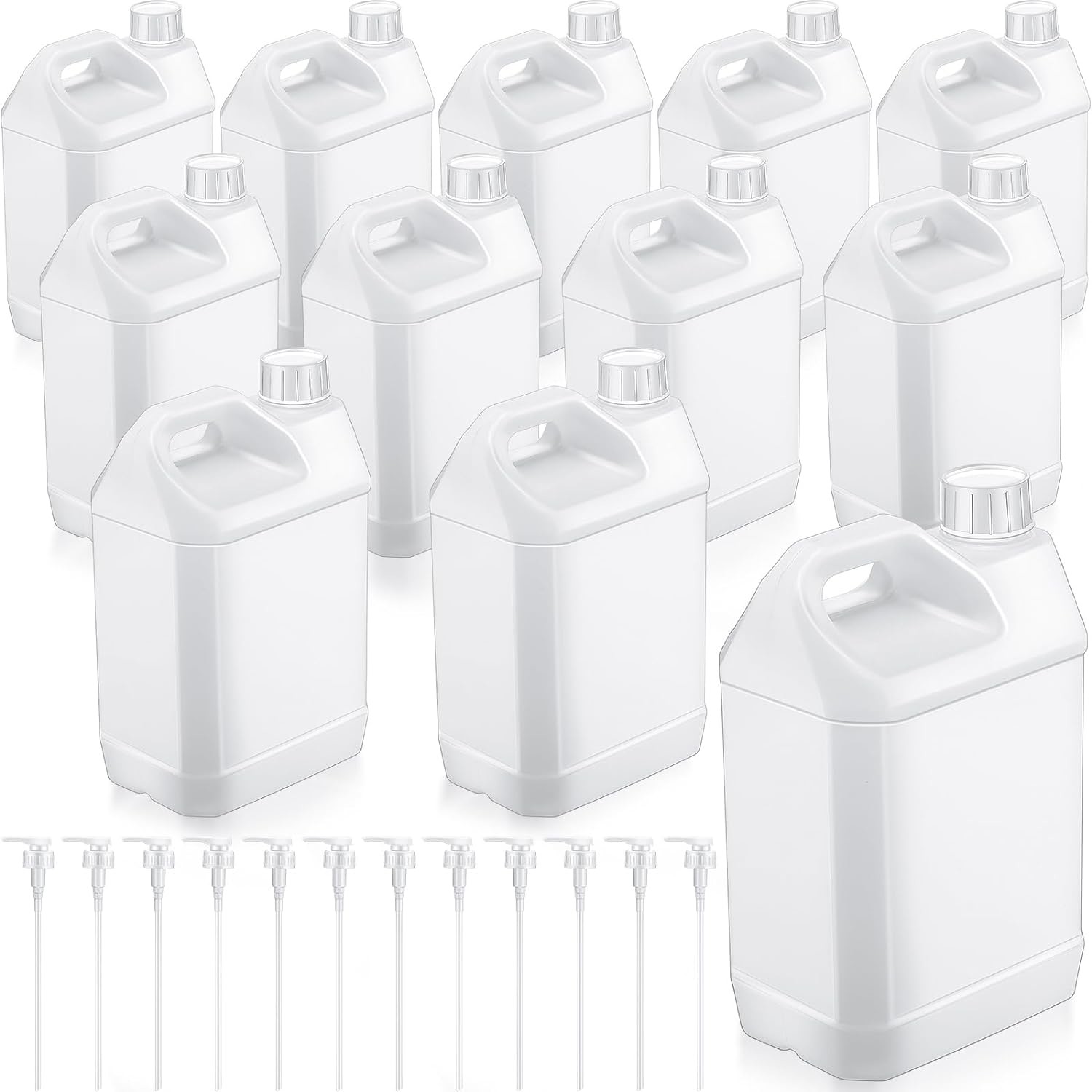 Plastic Gallon Jug with Child Resistant Lid, 0.7Gallon Heavy Duty Storage Containers with Ergonomic Handle and Pump