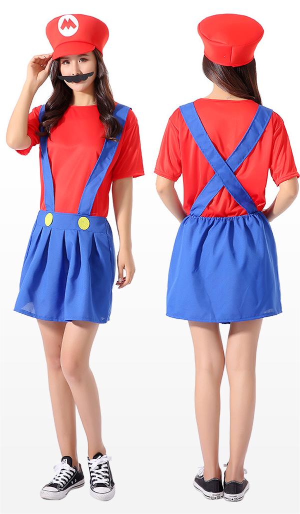Stage Dancerwear SuperMario Onesie for Halloween Children and Adults Cosplay Performance