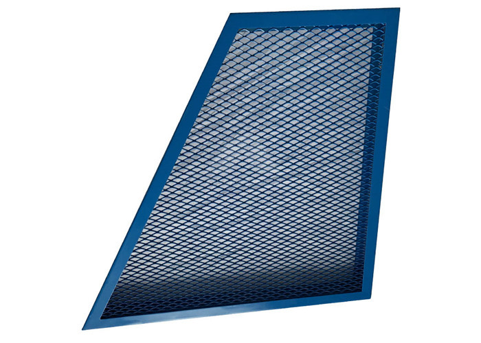 Colored Interior Decorative Expanded Mesh Ceiling With Four Anchor Metal Frame
