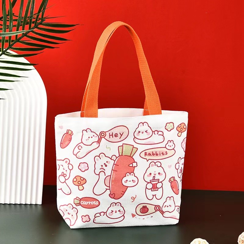 Cotton Material Eco Canvas Bags Repeatedly Used Travel Convenient Shopping